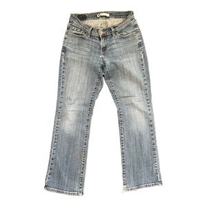 Levis 529 Curvy Bootcut Distressed Women Denim Blue Jeans 28 W 30 L.